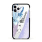 Crystals Personalised Name Apple iPhone 11 Pro in Silver with Black Impact Case