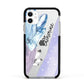 Crystals Personalised Name Apple iPhone 11 in White with Black Impact Case