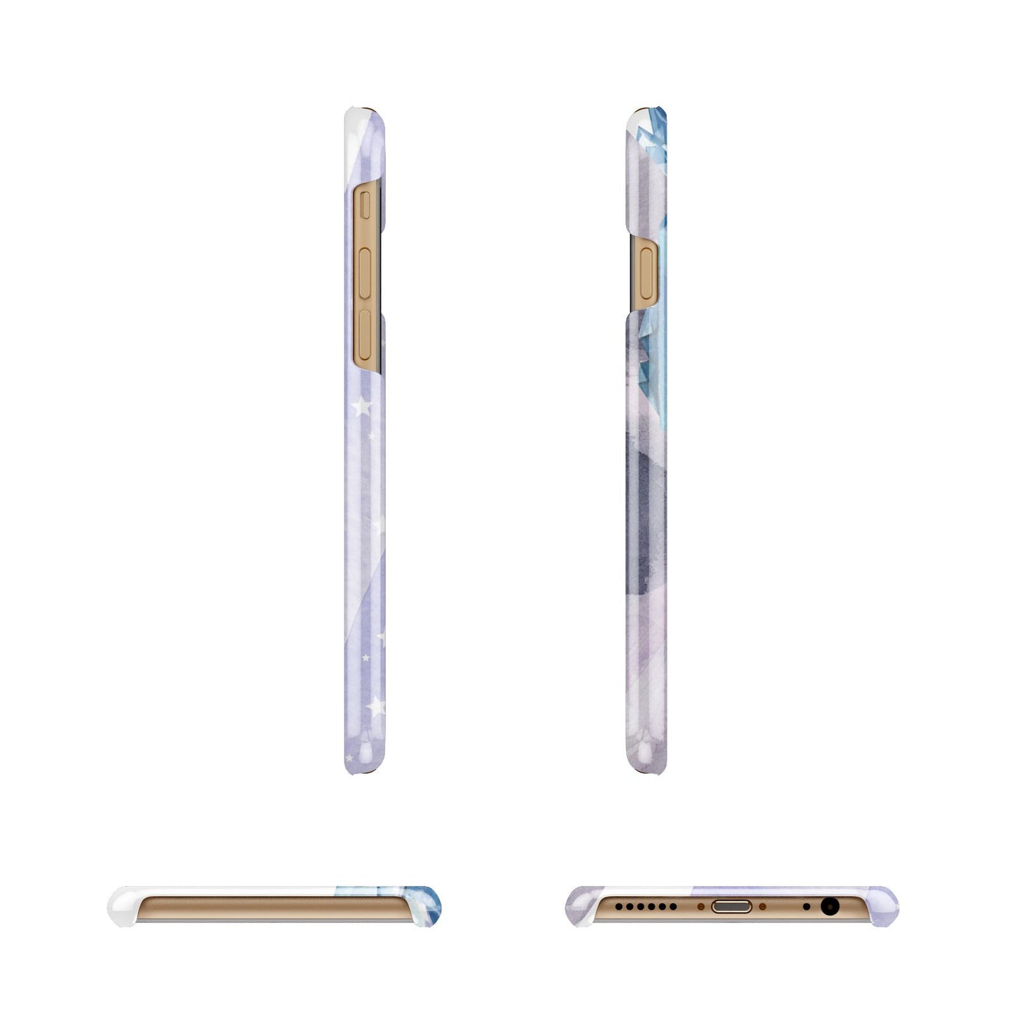 Crystals Personalised Name Apple iPhone 6 3D Wrap Snap Case Angled Images