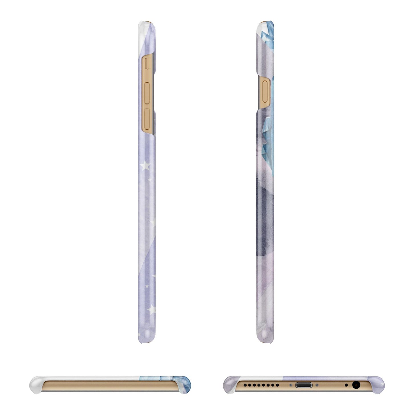 Crystals Personalised Name Apple iPhone 6 Plus 3D Wrap Snap Case Angled Images