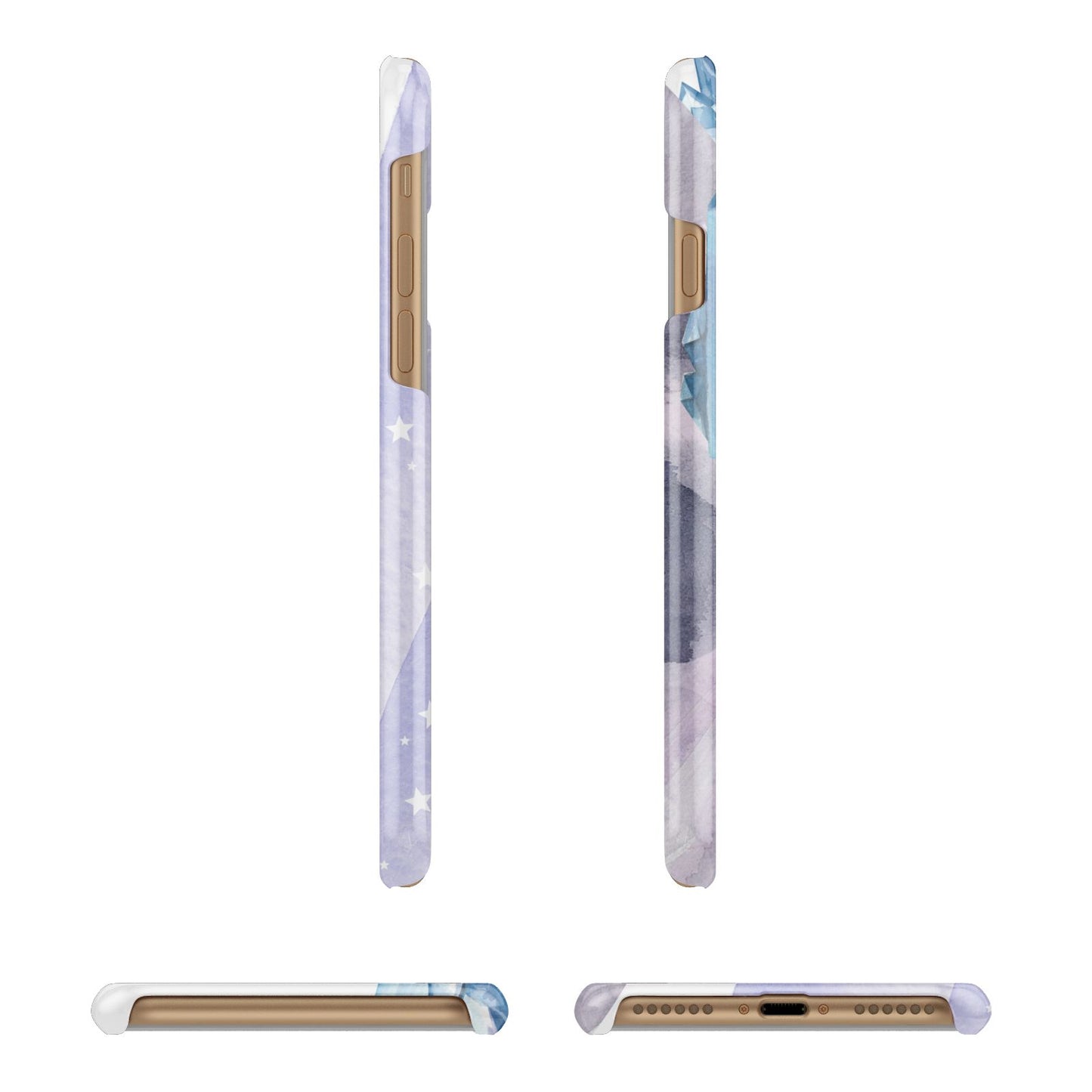 Crystals Personalised Name Apple iPhone 7 8 3D Wrap Snap Case Angled Images