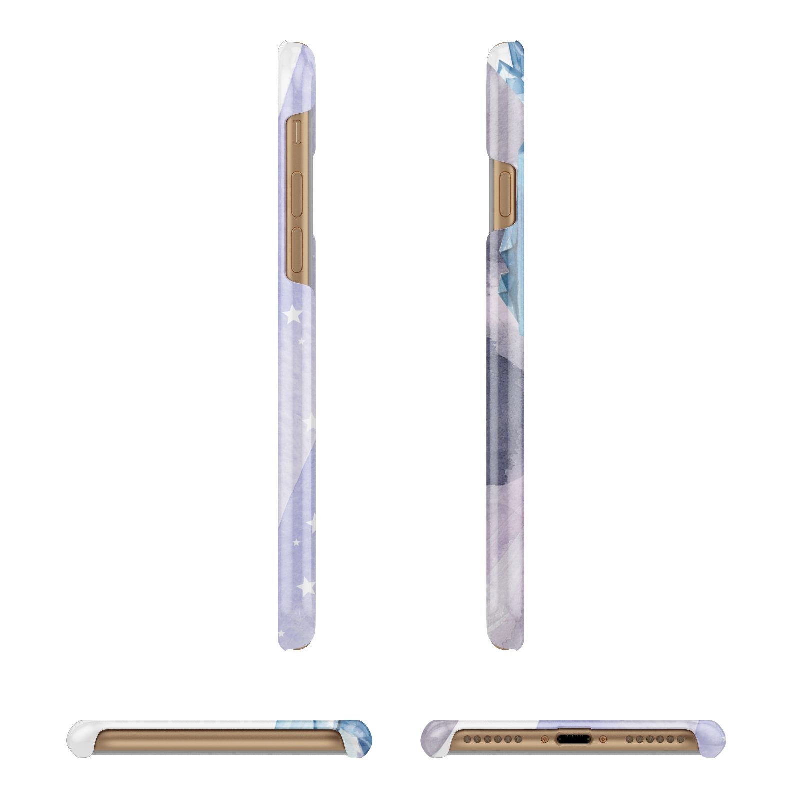 Crystals Personalised Name Apple iPhone 7 8 3D Wrap Snap Case Angled Images