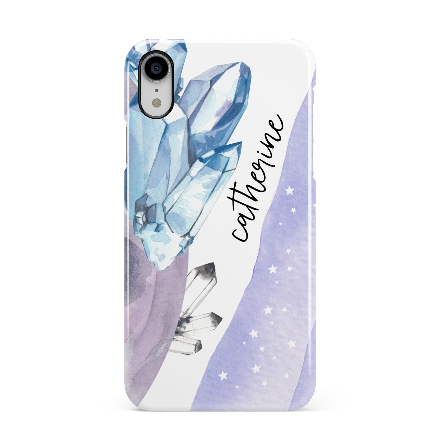 Crystals Personalised Name Apple iPhone XR White 3D Snap Case