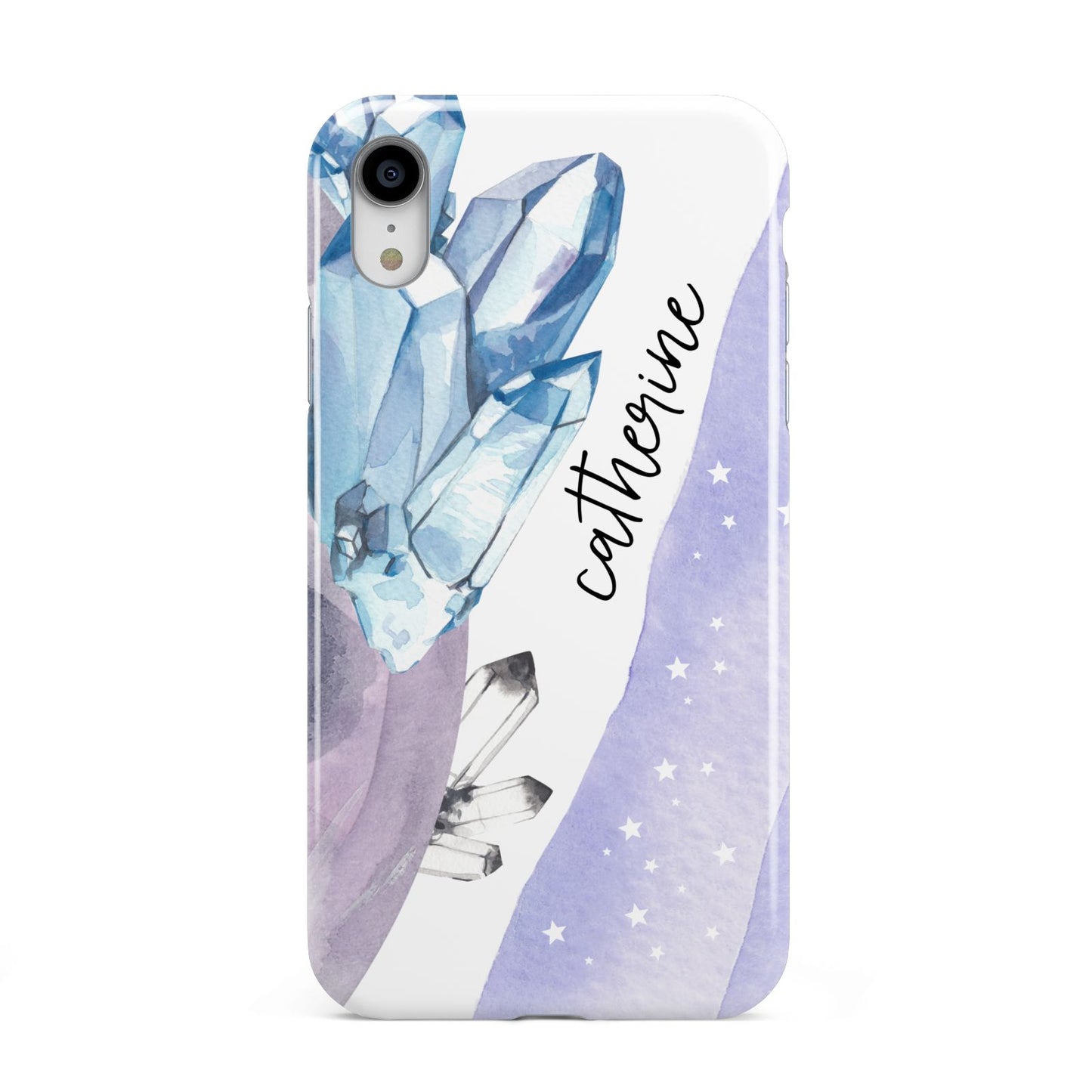 Crystals Personalised Name Apple iPhone XR White 3D Tough Case