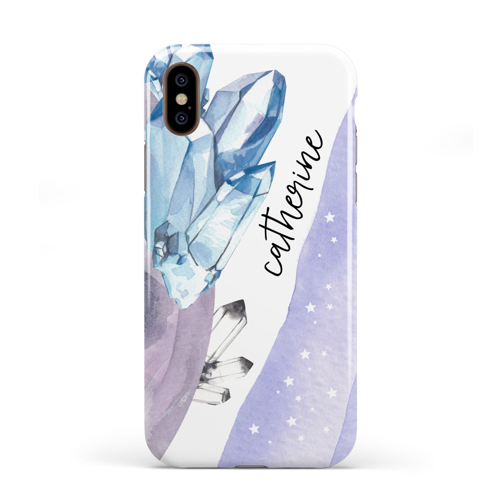 Crystals Personalised Name Apple iPhone XS 3D Tough