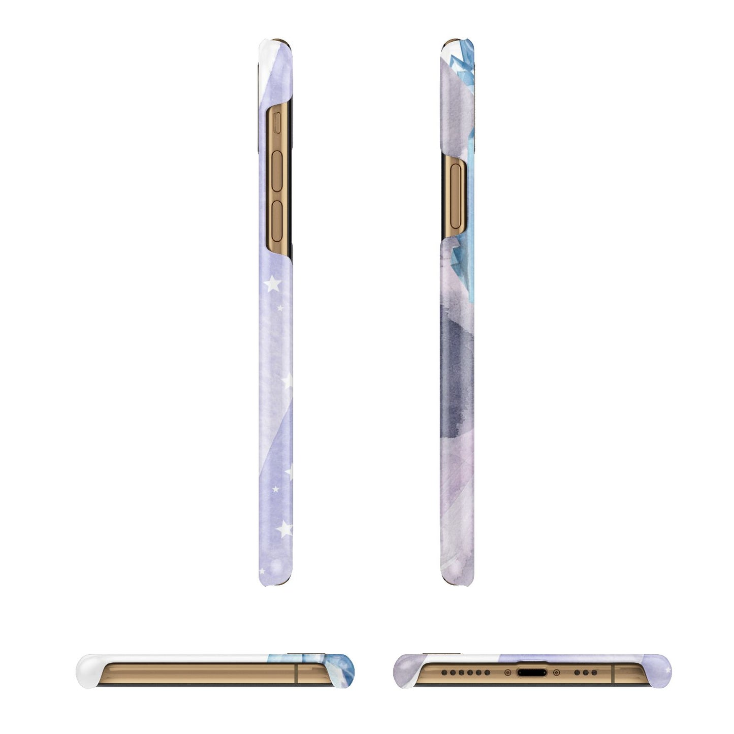 Crystals Personalised Name Apple iPhone Xs 3D Wrap Snap Case Angled Images