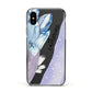 Crystals Personalised Name Apple iPhone Xs Impact Case Black Edge on Black Phone