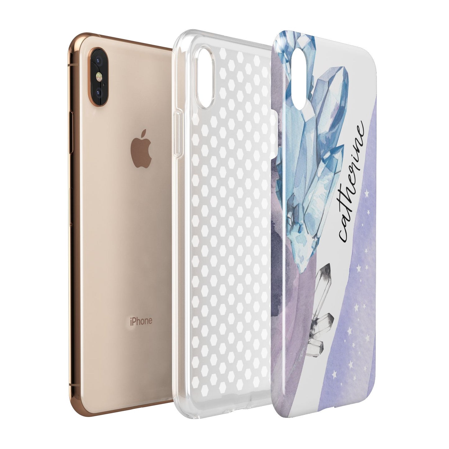 Crystals Personalised Name Apple iPhone Xs Max 3D Tough Case Expanded View