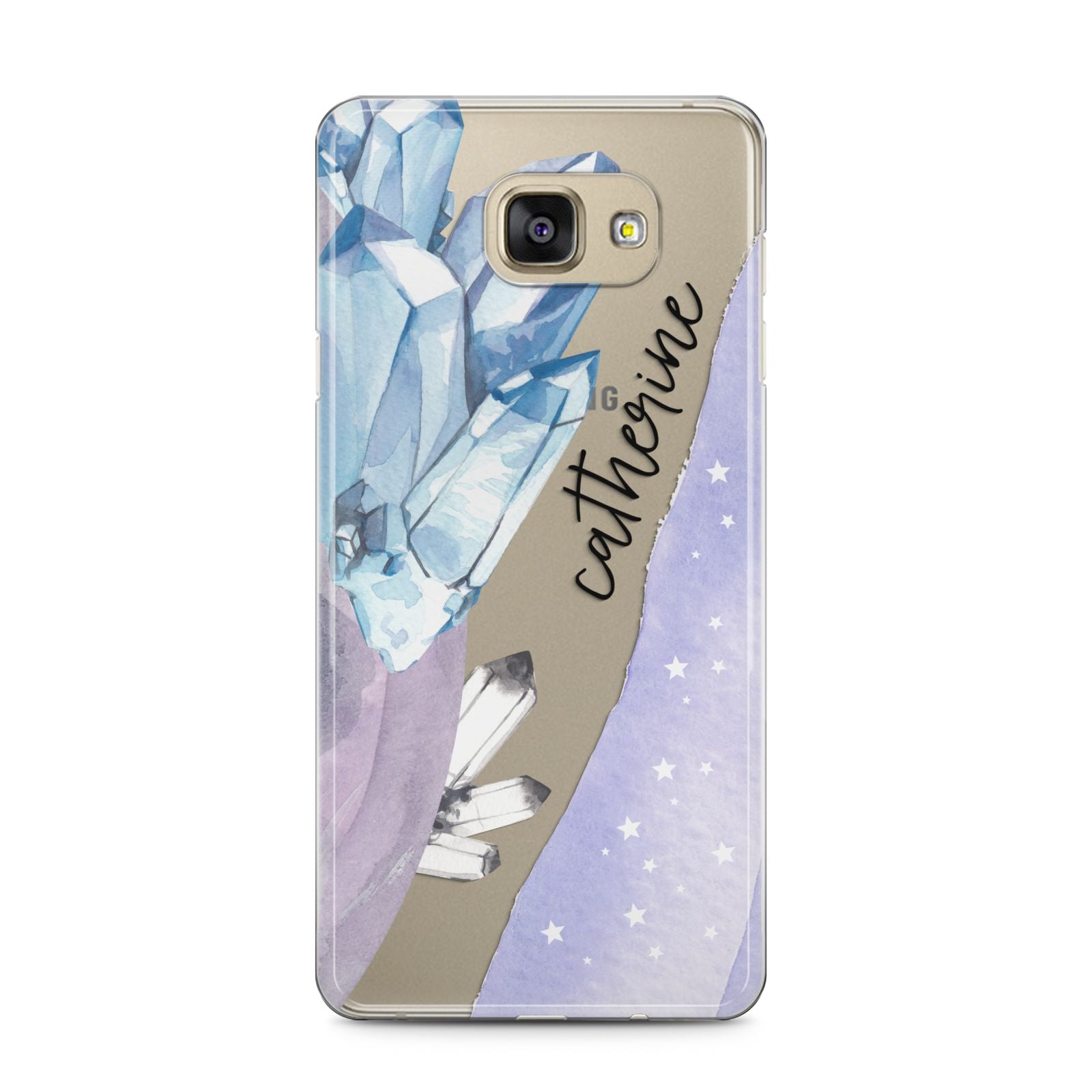 Crystals Personalised Name Samsung Galaxy A5 2016 Case on gold phone