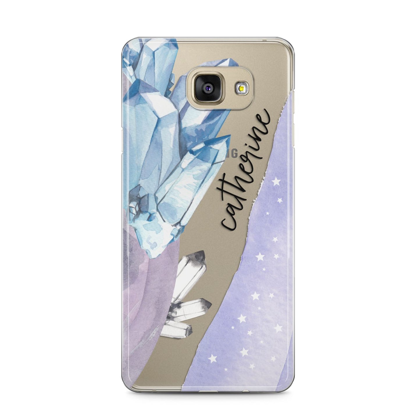 Crystals Personalised Name Samsung Galaxy A5 2016 Case on gold phone