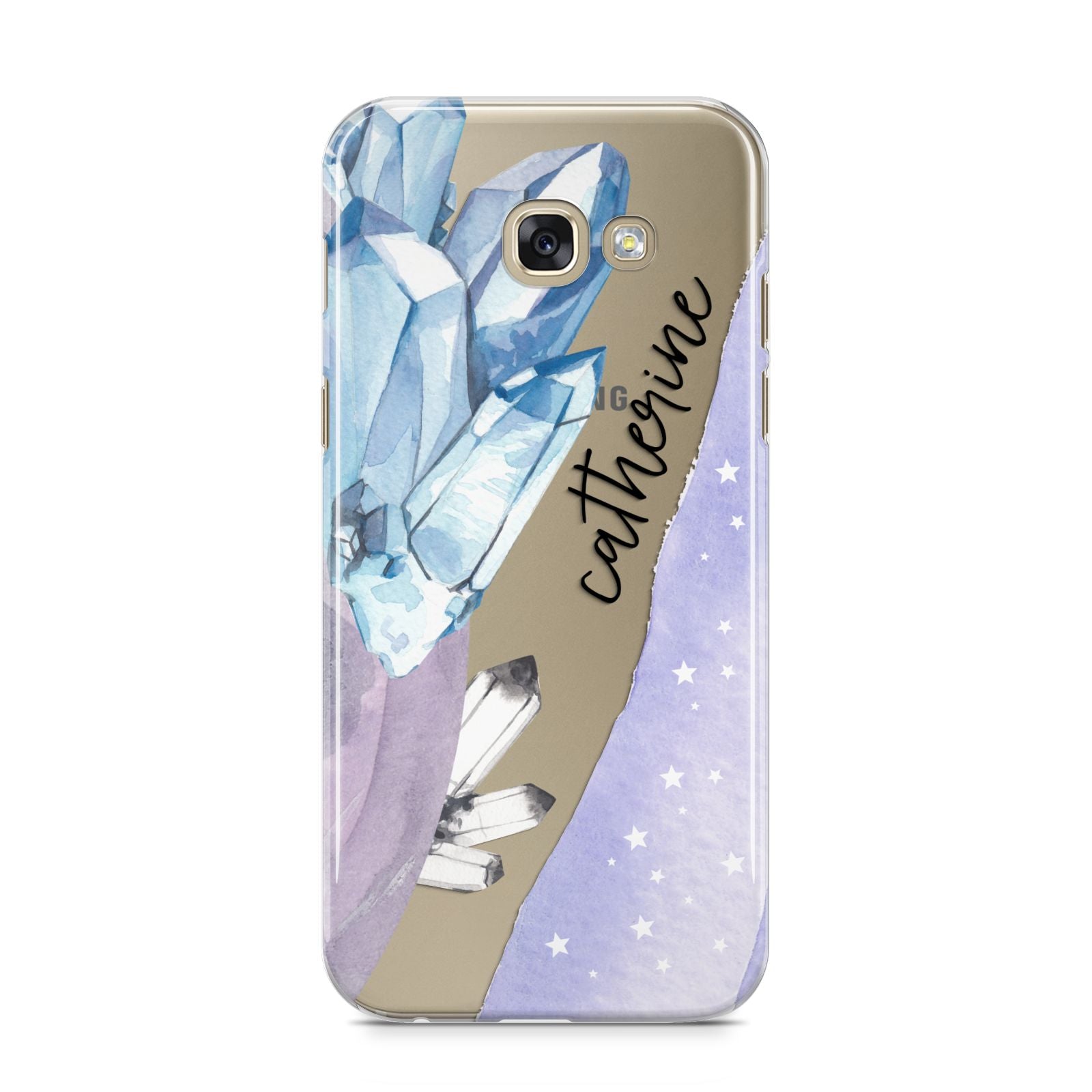 Crystals Personalised Name Samsung Galaxy A5 2017 Case on gold phone