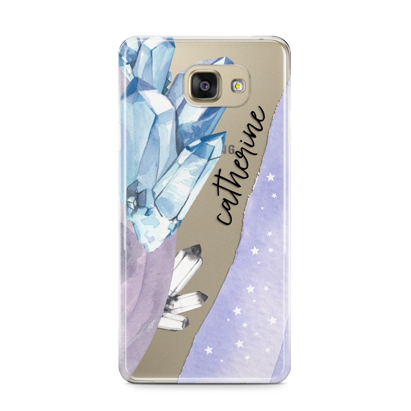 Crystals Personalised Name Samsung Galaxy A9 2016 Case on gold phone
