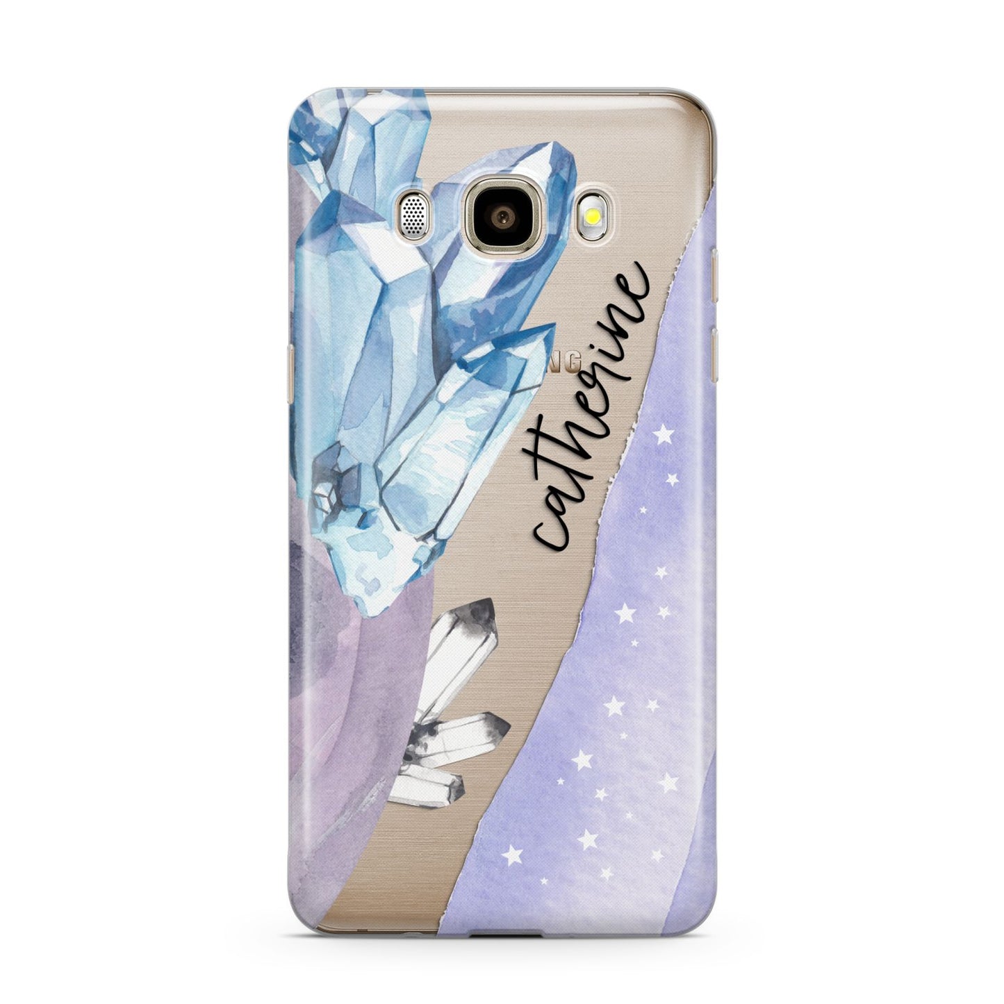 Crystals Personalised Name Samsung Galaxy J7 2016 Case on gold phone