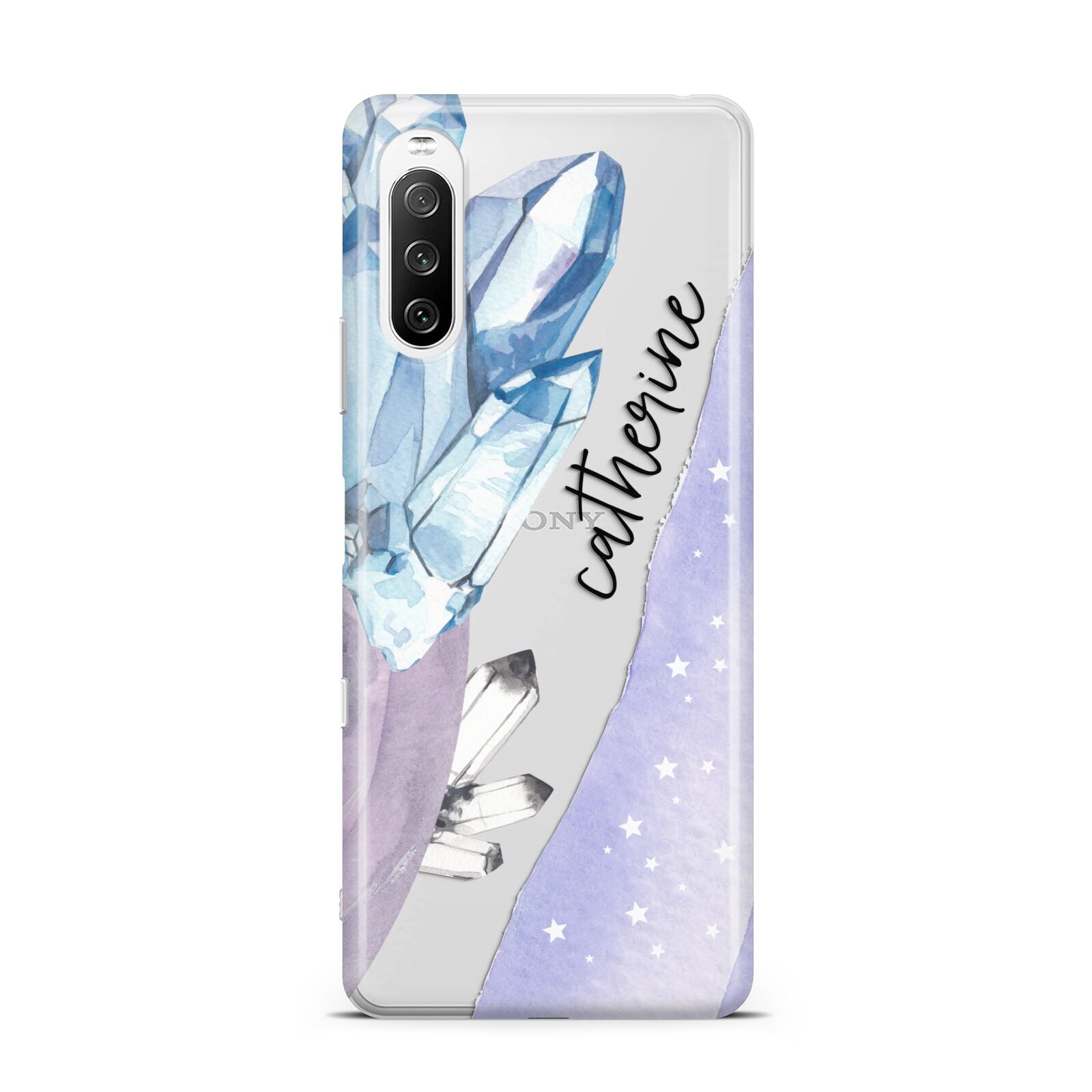 Crystals Personalised Name Sony Xperia 10 III Case