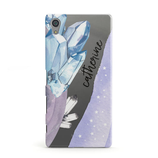 Crystals Personalised Name Sony Xperia Case
