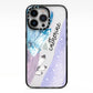 Crystals Personalised Name iPhone 13 Pro Black Impact Case on Silver phone
