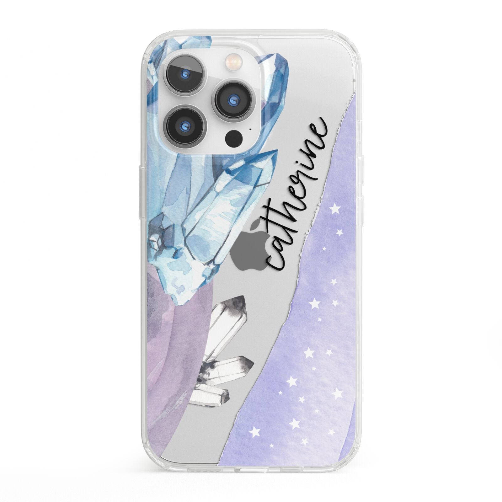 Crystals Personalised Name iPhone 13 Pro Clear Bumper Case