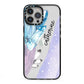 Crystals Personalised Name iPhone 13 Pro Max Black Impact Case on Silver phone