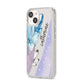 Crystals Personalised Name iPhone 14 Clear Tough Case Starlight Angled Image