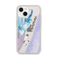 Crystals Personalised Name iPhone 14 Clear Tough Case Starlight