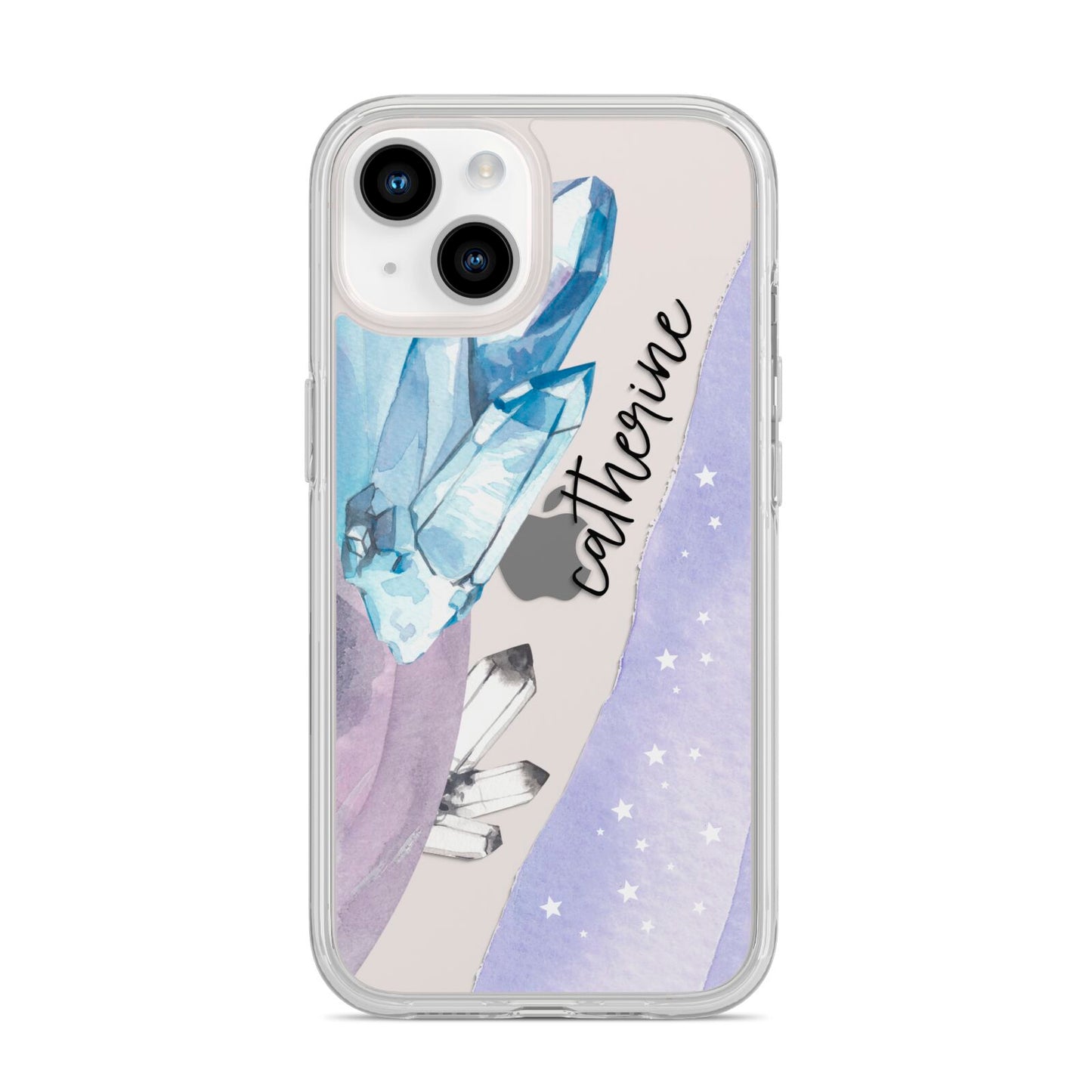 Crystals Personalised Name iPhone 14 Clear Tough Case Starlight