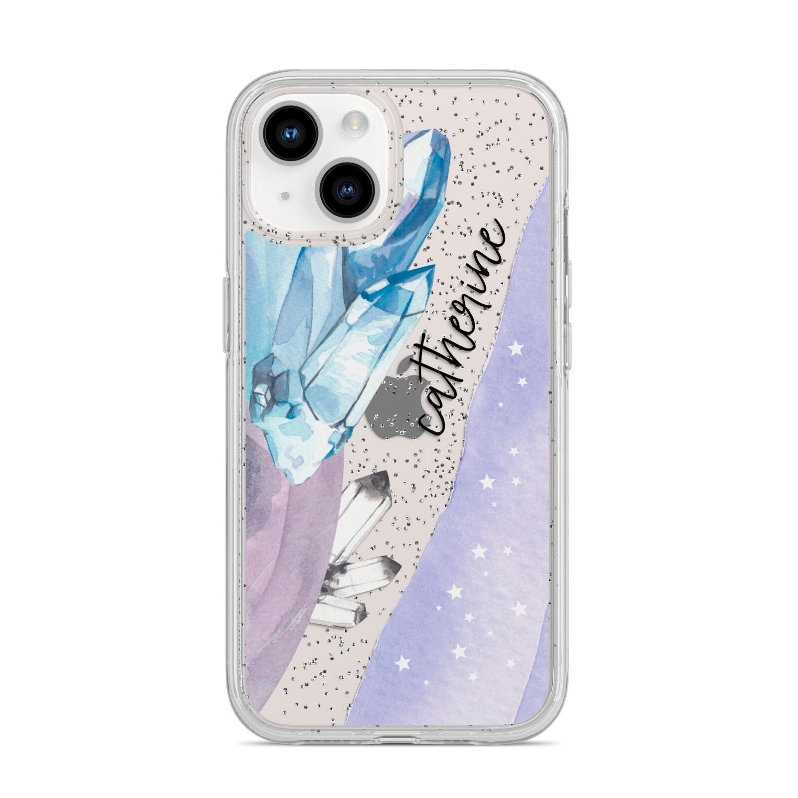 Crystals Personalised Name iPhone 14 Glitter Tough Case Starlight
