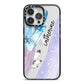 Crystals Personalised Name iPhone 14 Pro Max Black Impact Case on Silver phone