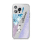 Crystals Personalised Name iPhone 14 Pro Max Clear Tough Case Silver
