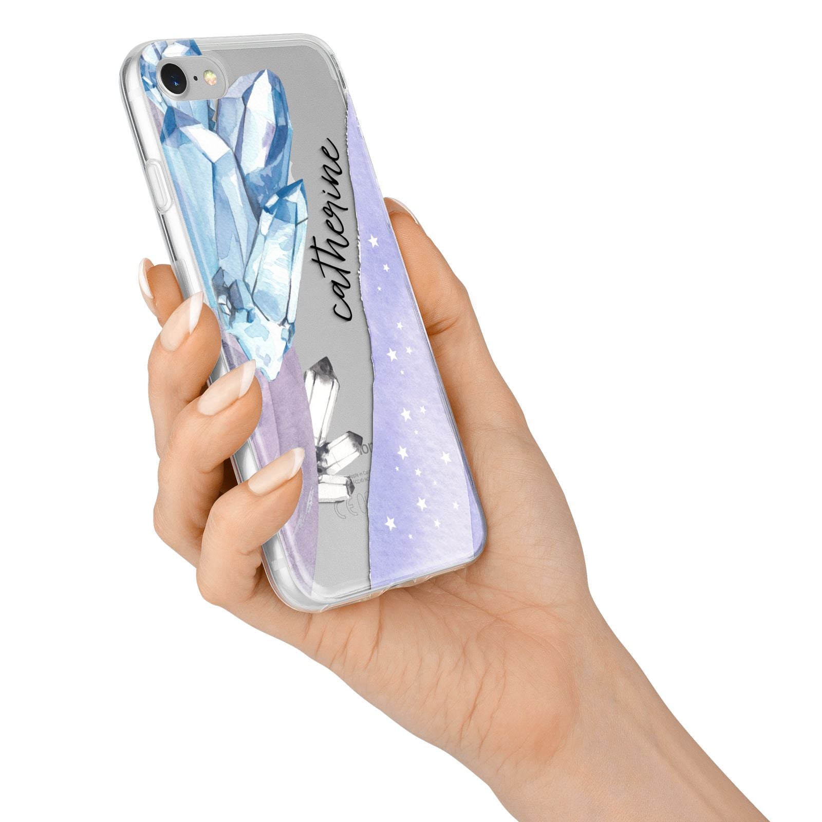 Crystals Personalised Name iPhone 7 Bumper Case on Silver iPhone Alternative Image