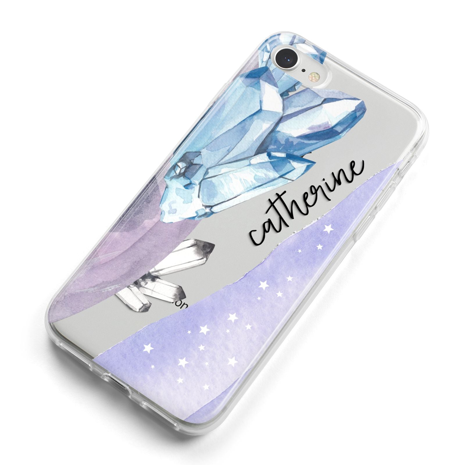 Crystals Personalised Name iPhone 8 Bumper Case on Silver iPhone Alternative Image