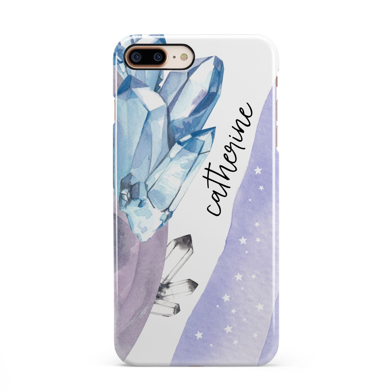 Crystals Personalised Name iPhone 8 Plus 3D Snap Case on Gold Phone