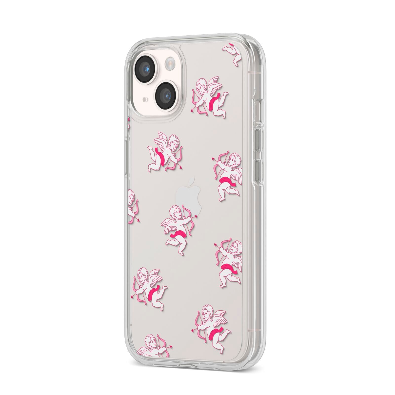 Cupid iPhone 14 Clear Tough Case Starlight Angled Image