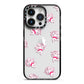 Cupid iPhone 14 Pro Black Impact Case on Silver phone
