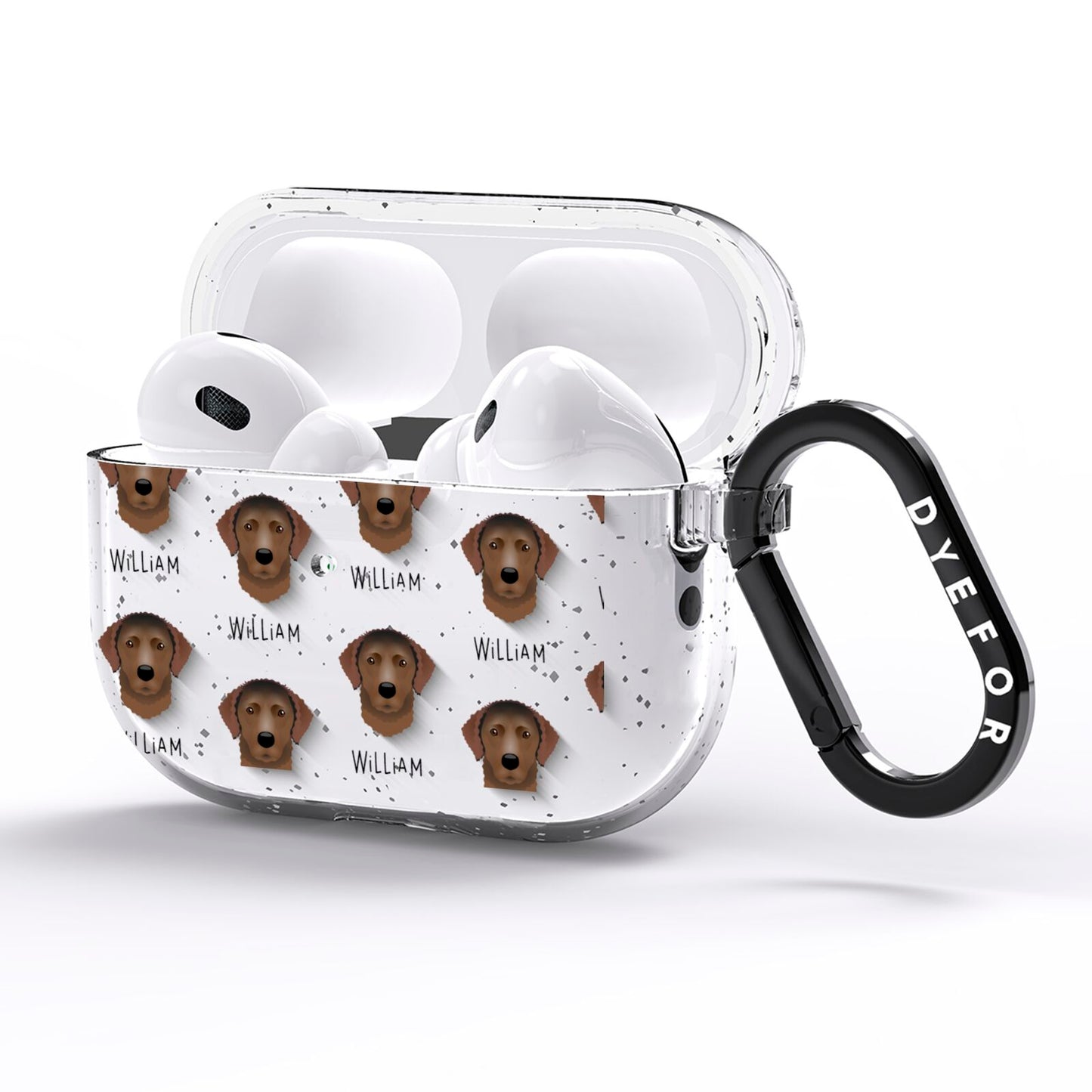 Curly Coated Retriever Icon with Name AirPods Pro Glitter Case Side Image