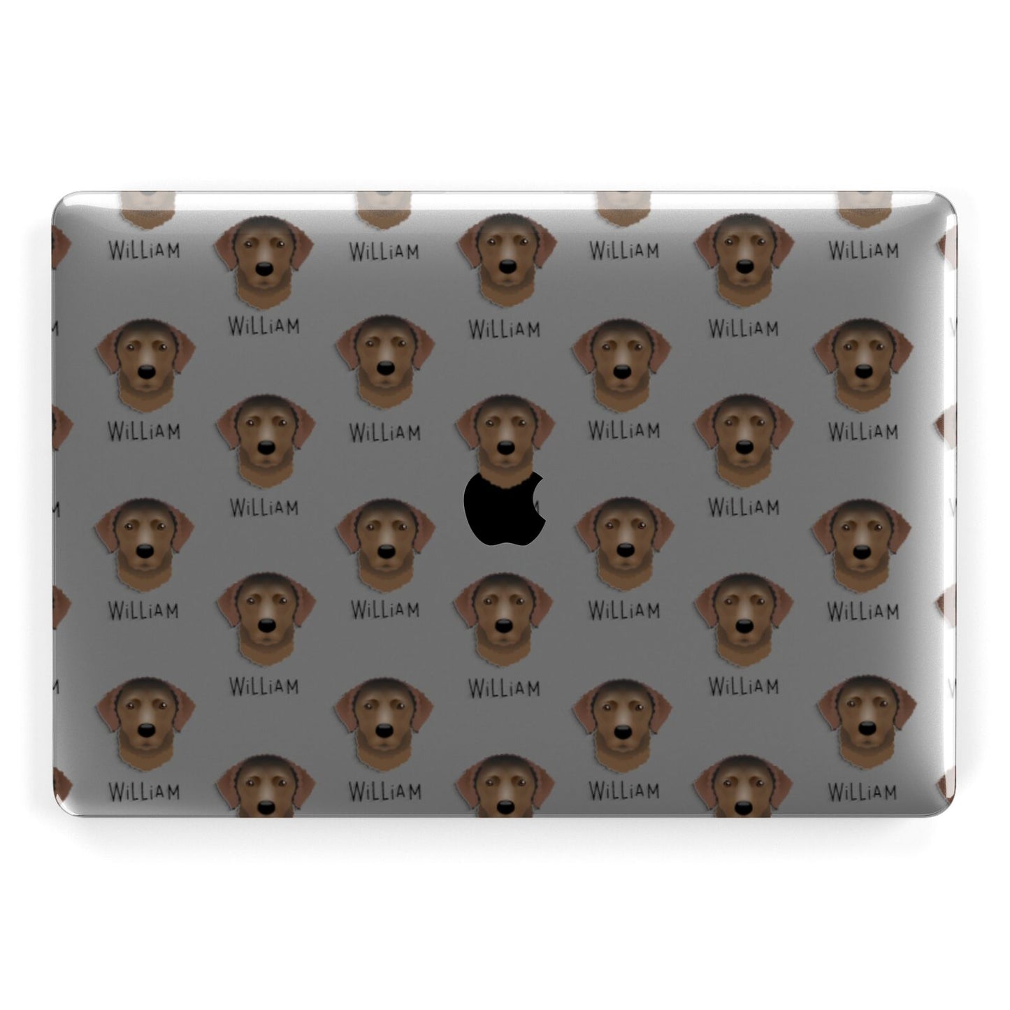 Curly Coated Retriever Icon with Name Apple MacBook Case