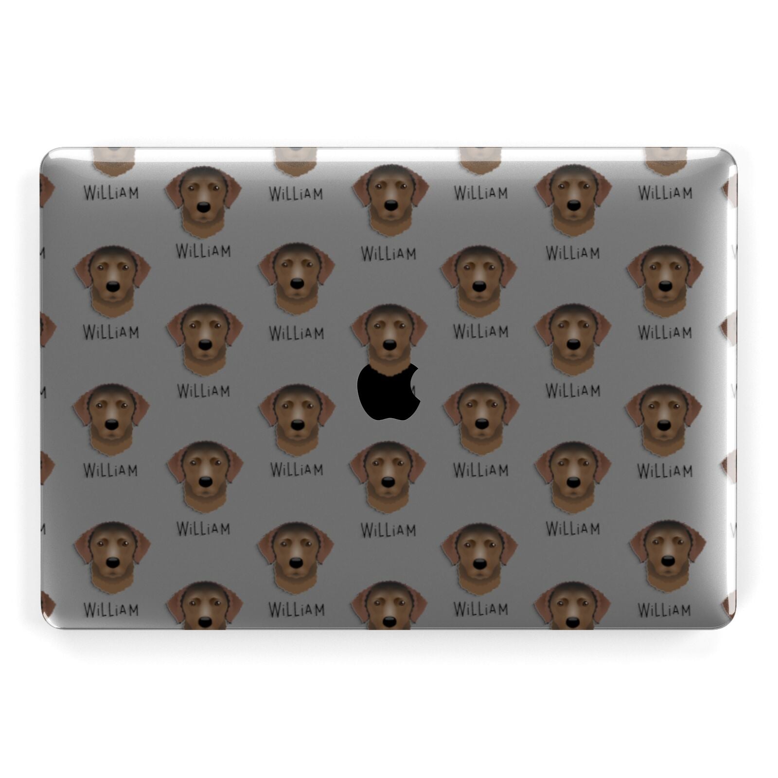 Curly Coated Retriever Icon with Name Apple MacBook Case