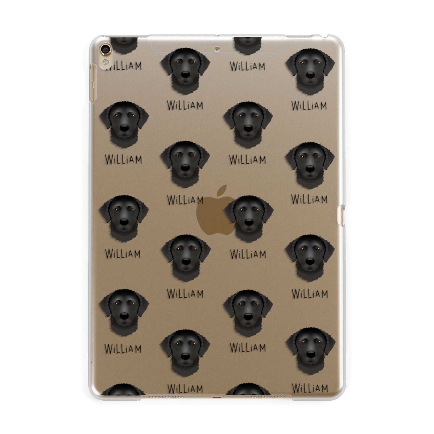 Curly Coated Retriever Icon with Name Apple iPad Gold Case