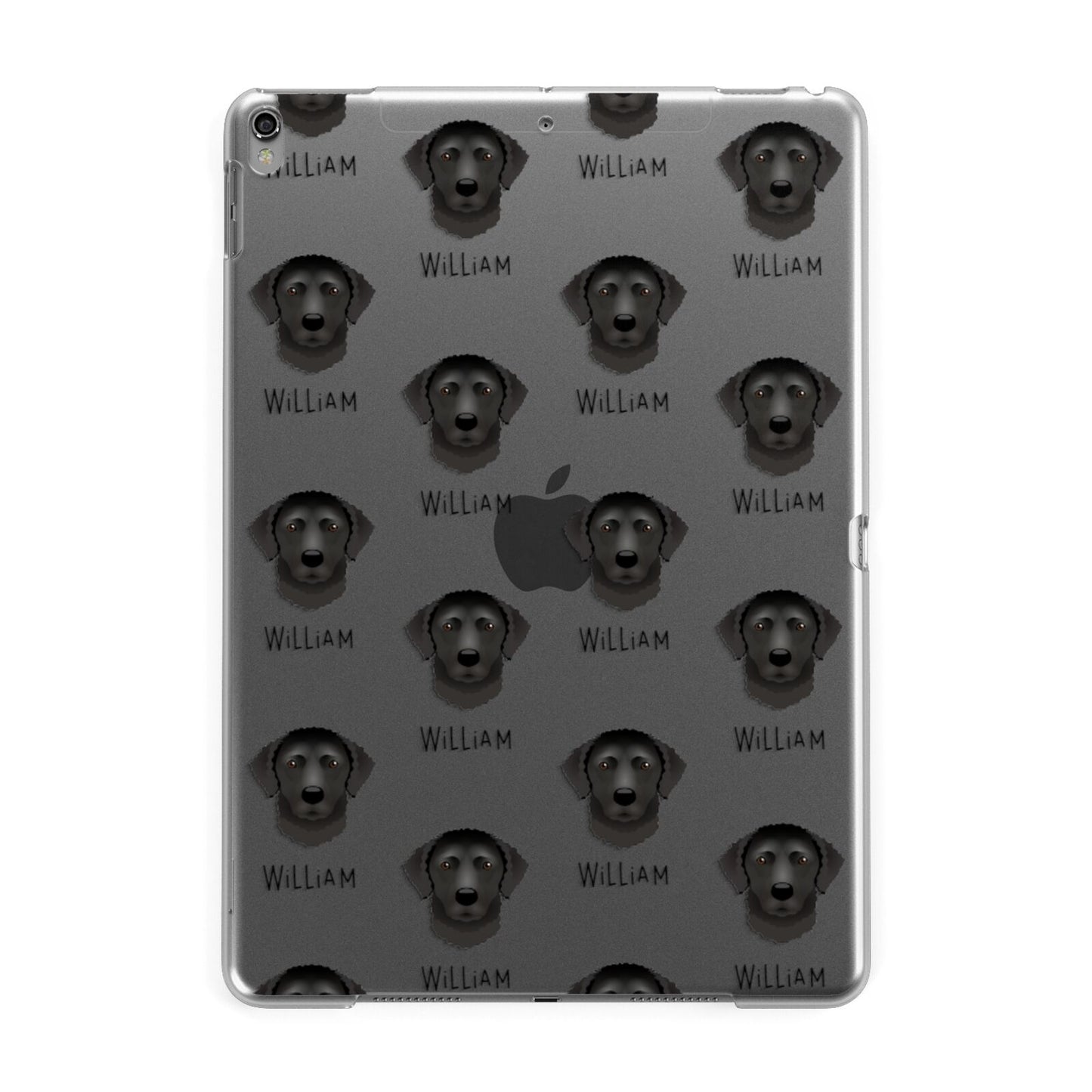 Curly Coated Retriever Icon with Name Apple iPad Grey Case