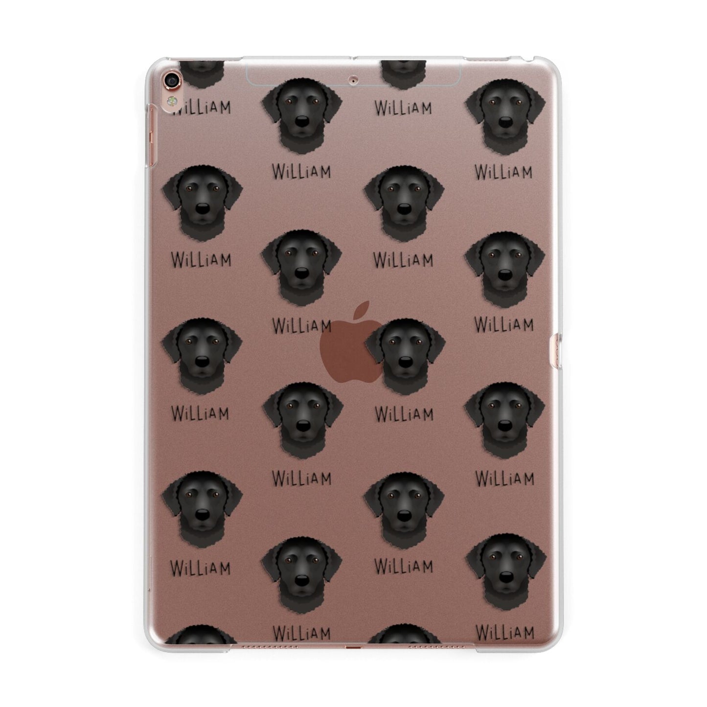Curly Coated Retriever Icon with Name Apple iPad Rose Gold Case