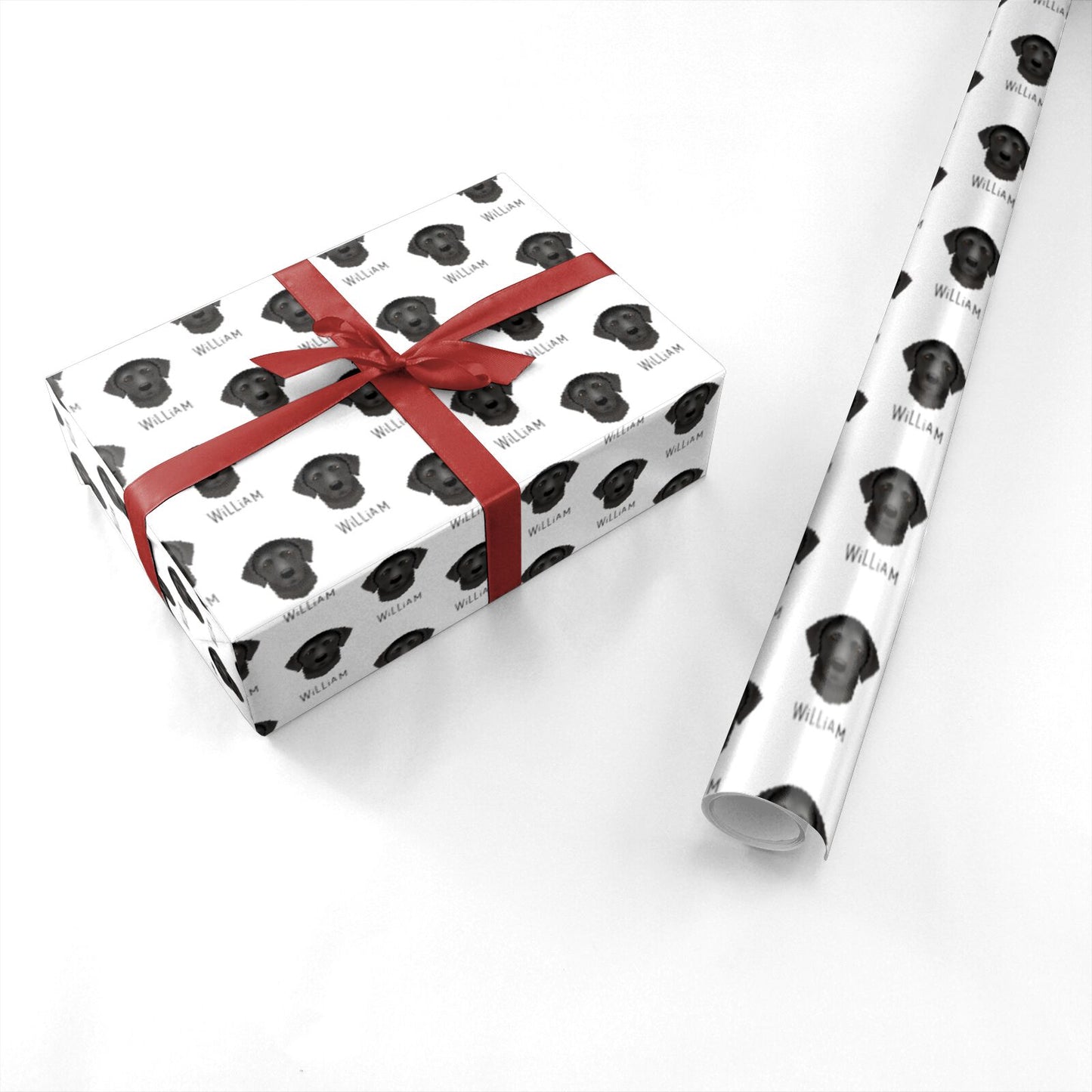 Curly Coated Retriever Icon with Name Personalised Wrapping Paper