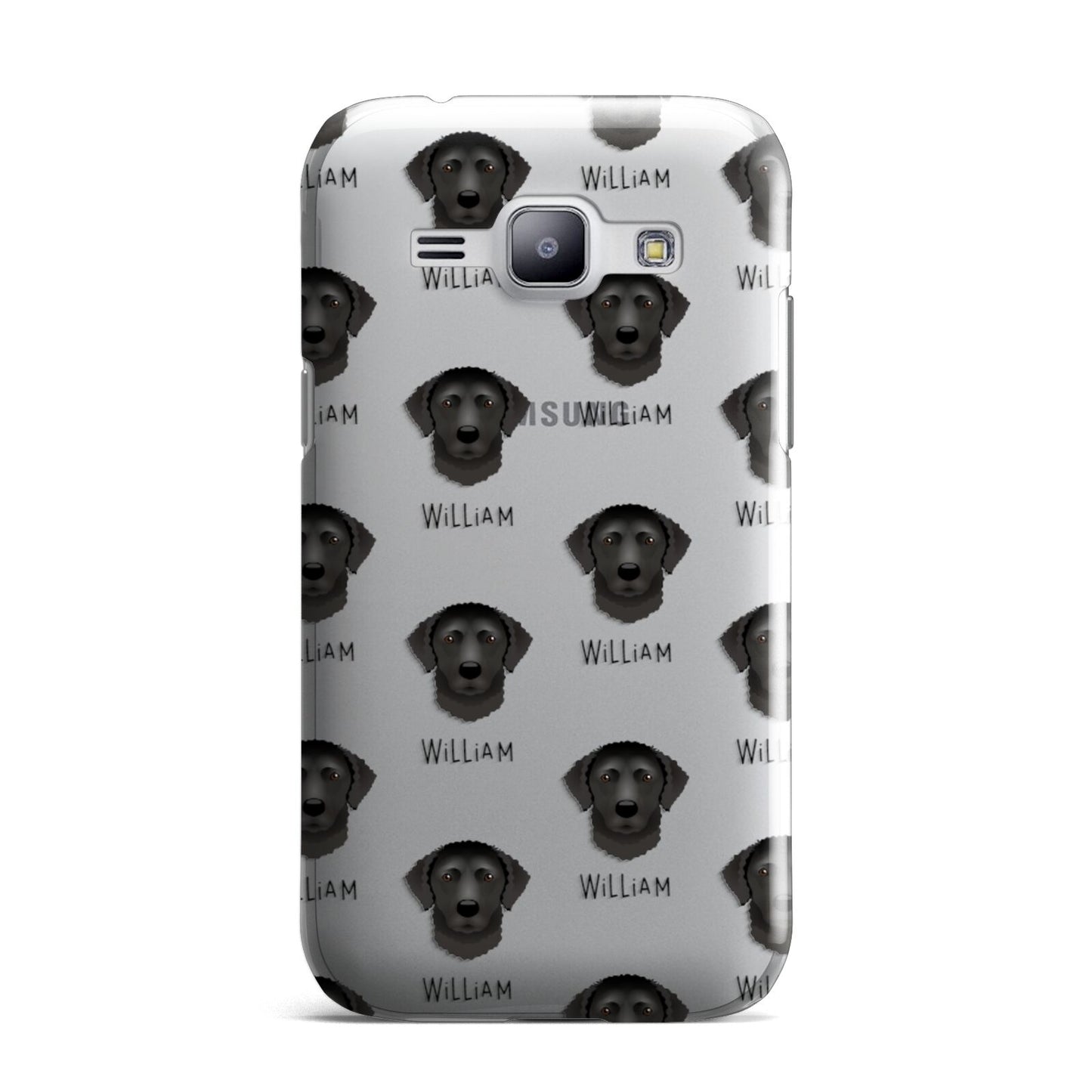 Curly Coated Retriever Icon with Name Samsung Galaxy J1 2015 Case