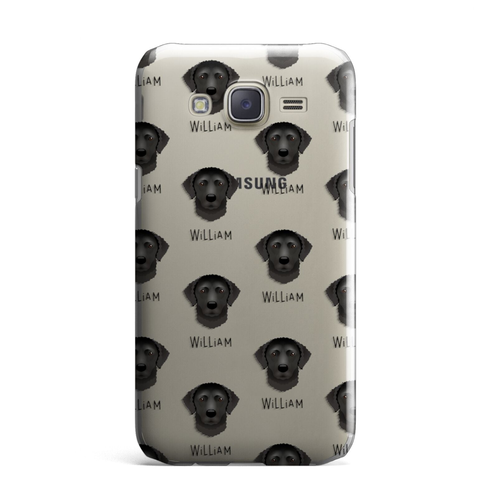 Curly Coated Retriever Icon with Name Samsung Galaxy J7 Case