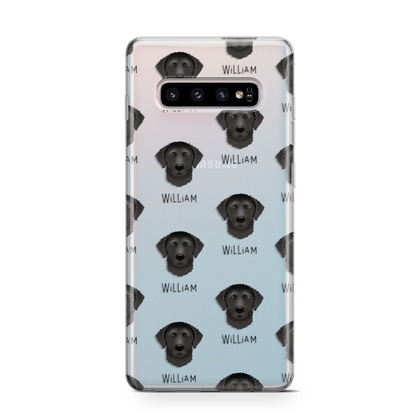 Curly Coated Retriever Icon with Name Samsung Galaxy S10 Case