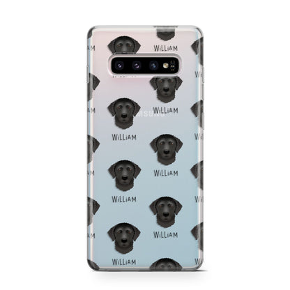Curly Coated Retriever Icon with Name Samsung Galaxy S10 Case