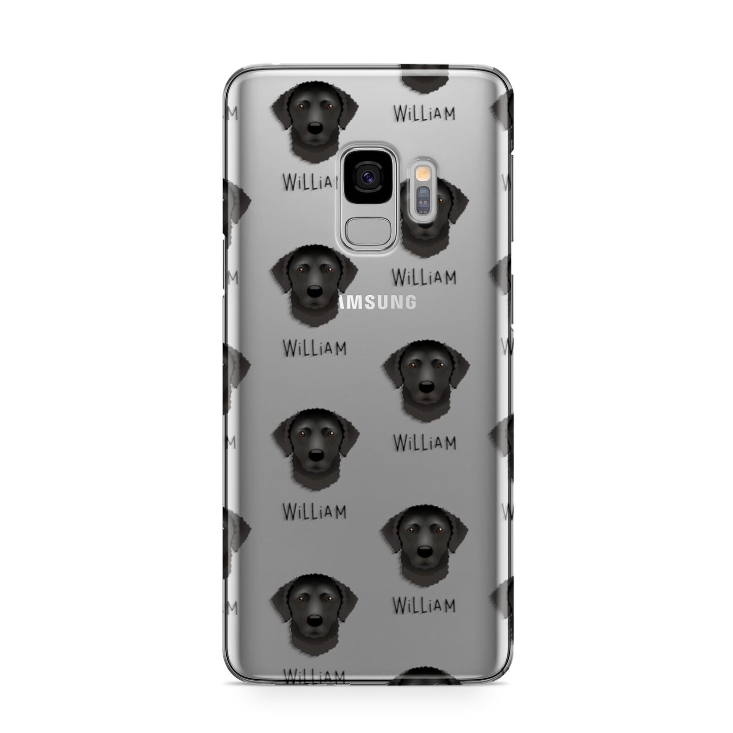 Curly Coated Retriever Icon with Name Samsung Galaxy S9 Case