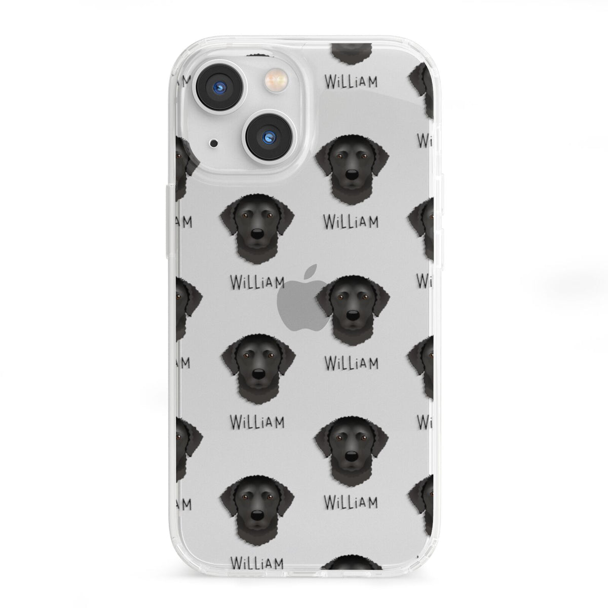 Curly Coated Retriever Icon with Name iPhone 13 Mini Clear Bumper Case