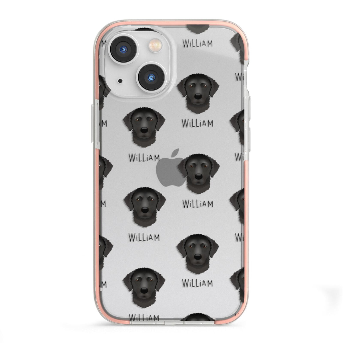 Curly Coated Retriever Icon with Name iPhone 13 Mini TPU Impact Case with Pink Edges