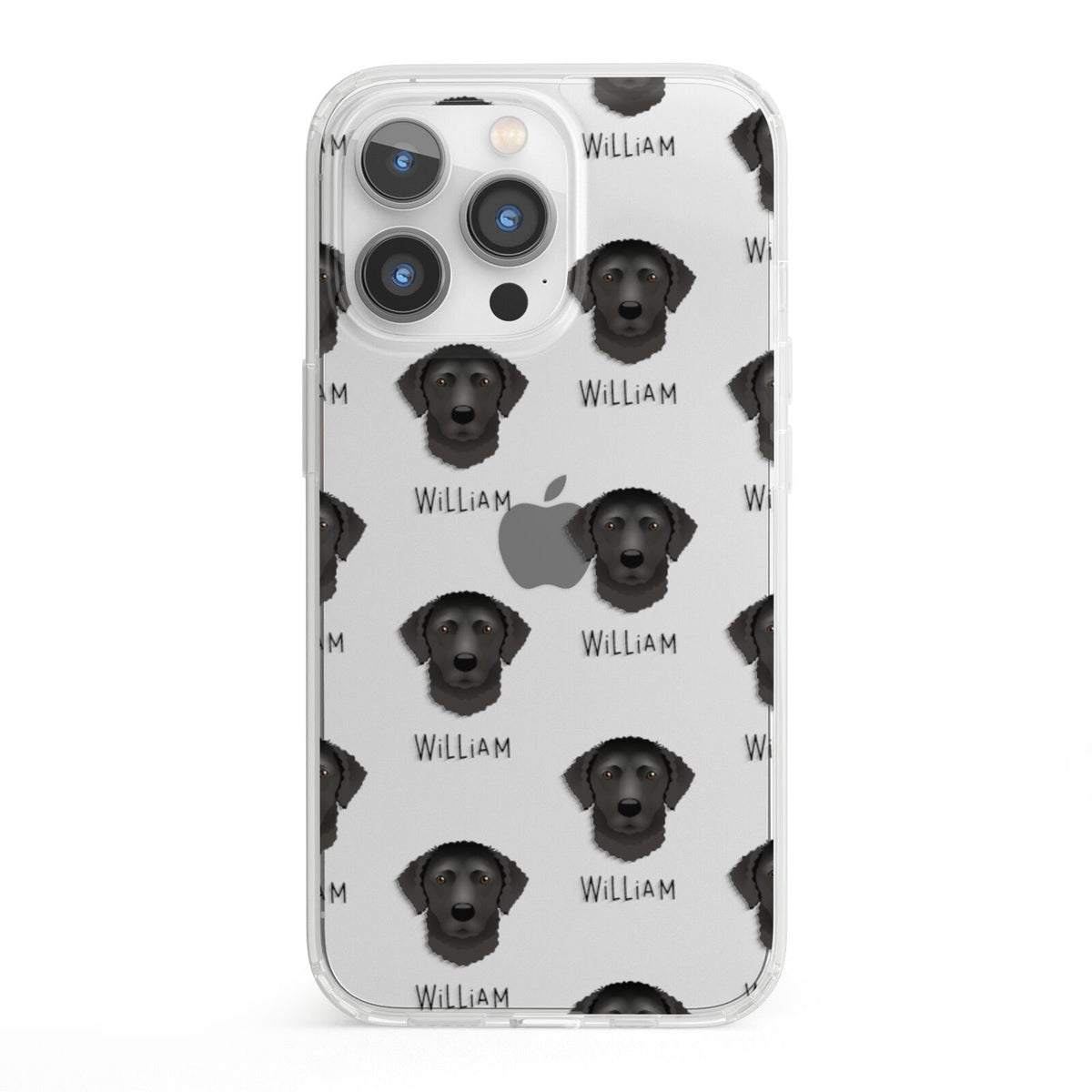 Curly Coated Retriever Icon with Name iPhone 13 Pro Clear Bumper Case