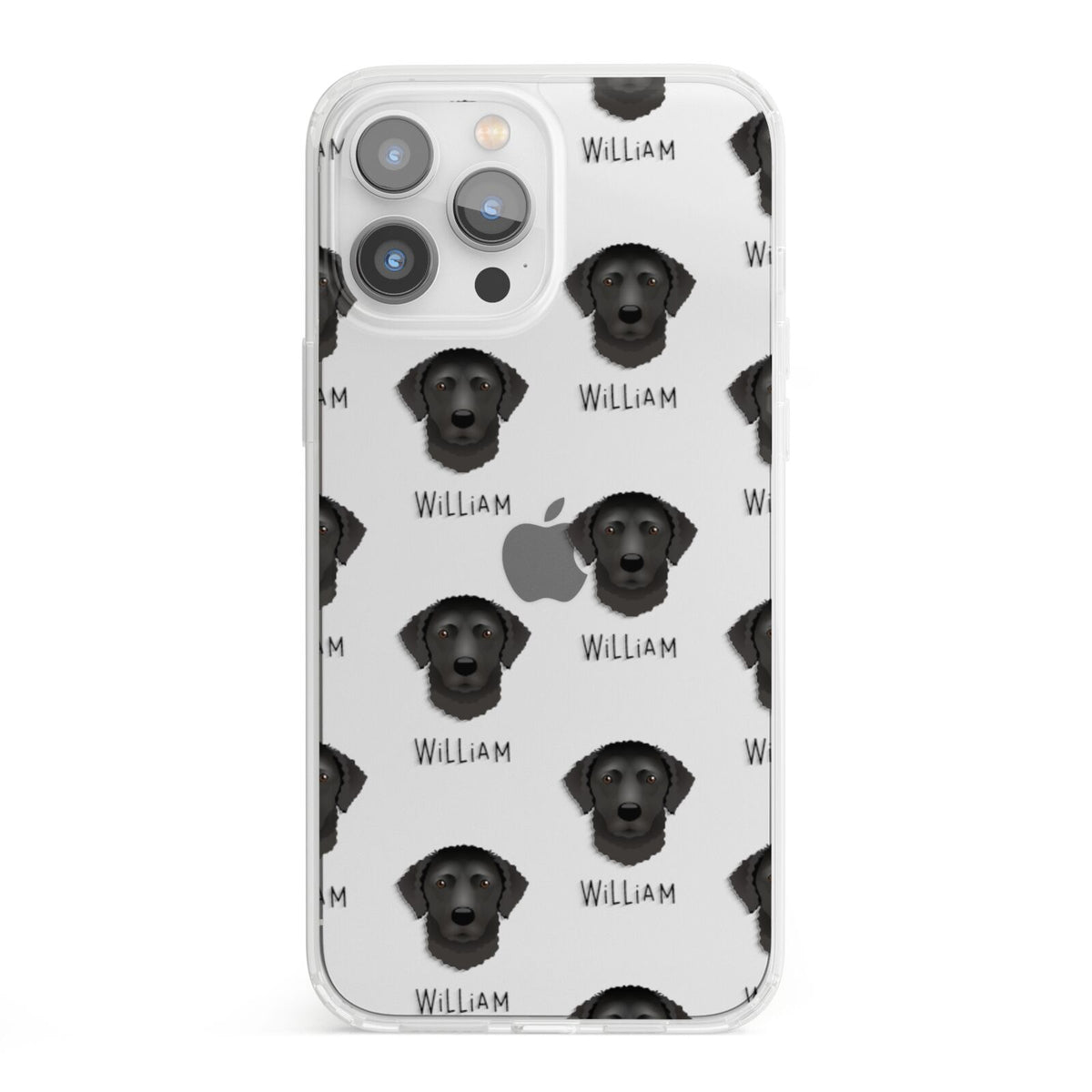 Curly Coated Retriever Icon with Name iPhone 13 Pro Max Clear Bumper Case
