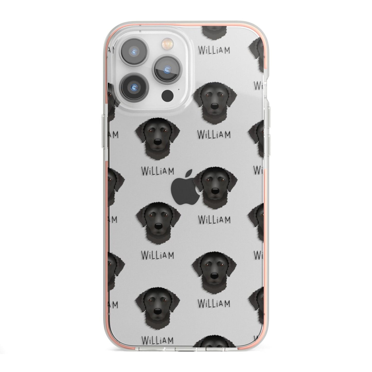 Curly Coated Retriever Icon with Name iPhone 13 Pro Max TPU Impact Case with Pink Edges